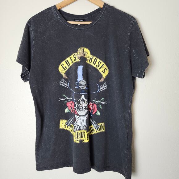 Guns N Roses Appetite For Destruction Short Sleeve Acid Wash T-Shirt Size Large - Picture 1 of 12